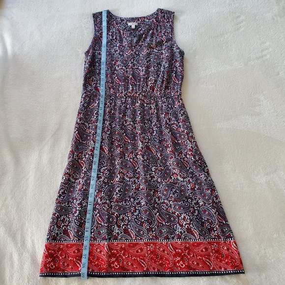 Talbots Paisley Bandana Print Sleeveless Dress Size 4 - Picture 6 of 7